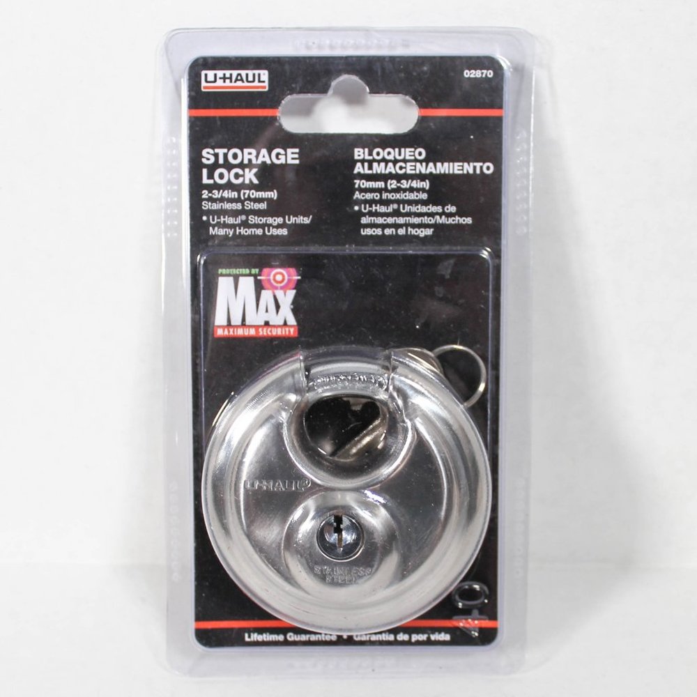 NWT Uhaul Brand Key Padlock Silver Toned Metal